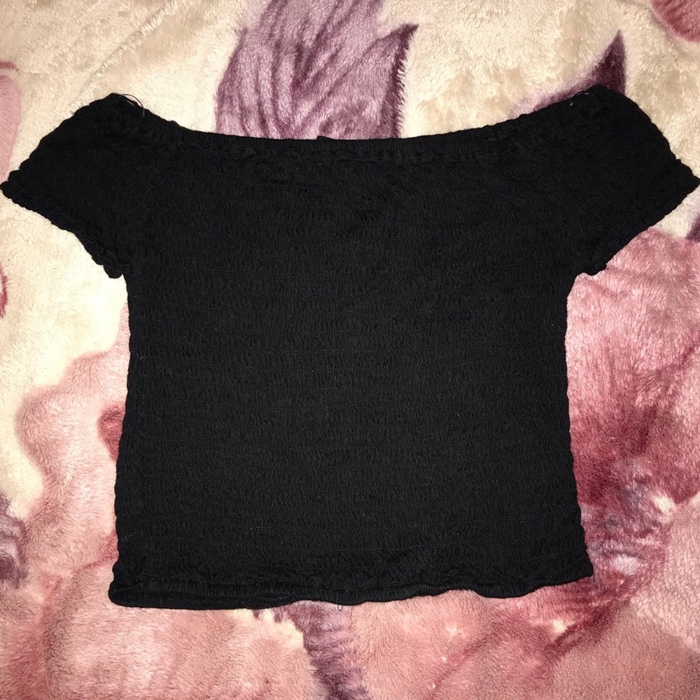 Black off shoulder shirt